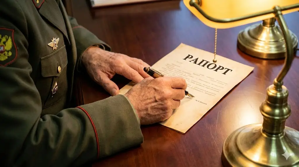 Военнослужащий подписывает рапорт на включение в НИС