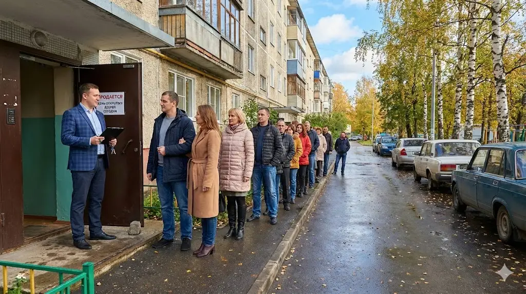 Очередь на просмотр квартиры